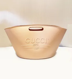 2013 GUCCI RUBBER LOGO TOP HANDLE LIGHT PINK TOTE BAG