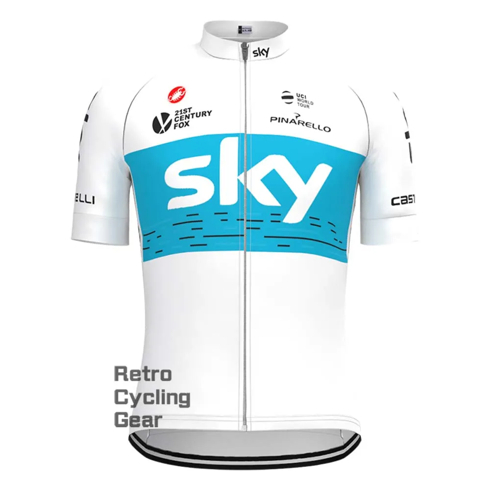 2018 white sky Retro Long Sleeve Cycling Kits