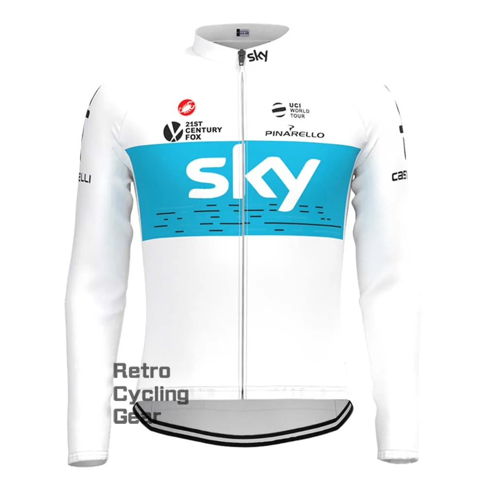 2018 white sky Retro Long Sleeve Cycling Kits