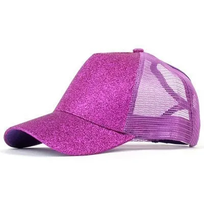 2019 New Glitter Ponytail Baseball Caps Sequins Shining High Quality Fashion Womens Messy Bun Adjustable Snapback Hip Hop Hat