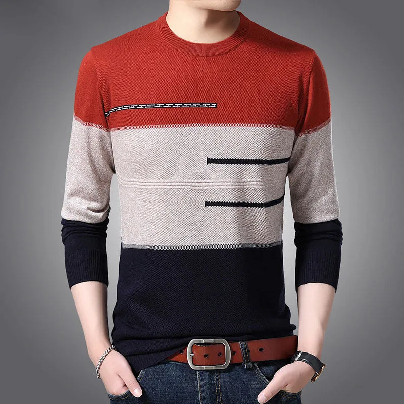 2022 Male Pullover Sweater Men Knitted Jersey Striped Sweaters Mens Knitwear Clothes Sueter Hombre C