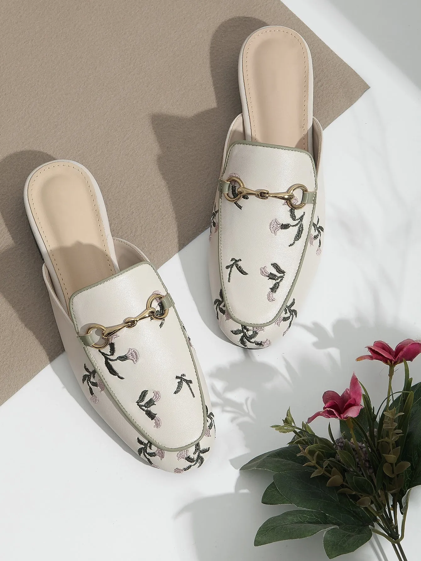 2024 Spring Chic: Women's Backless Loafers With Horsebit Buckle Muller Shoes