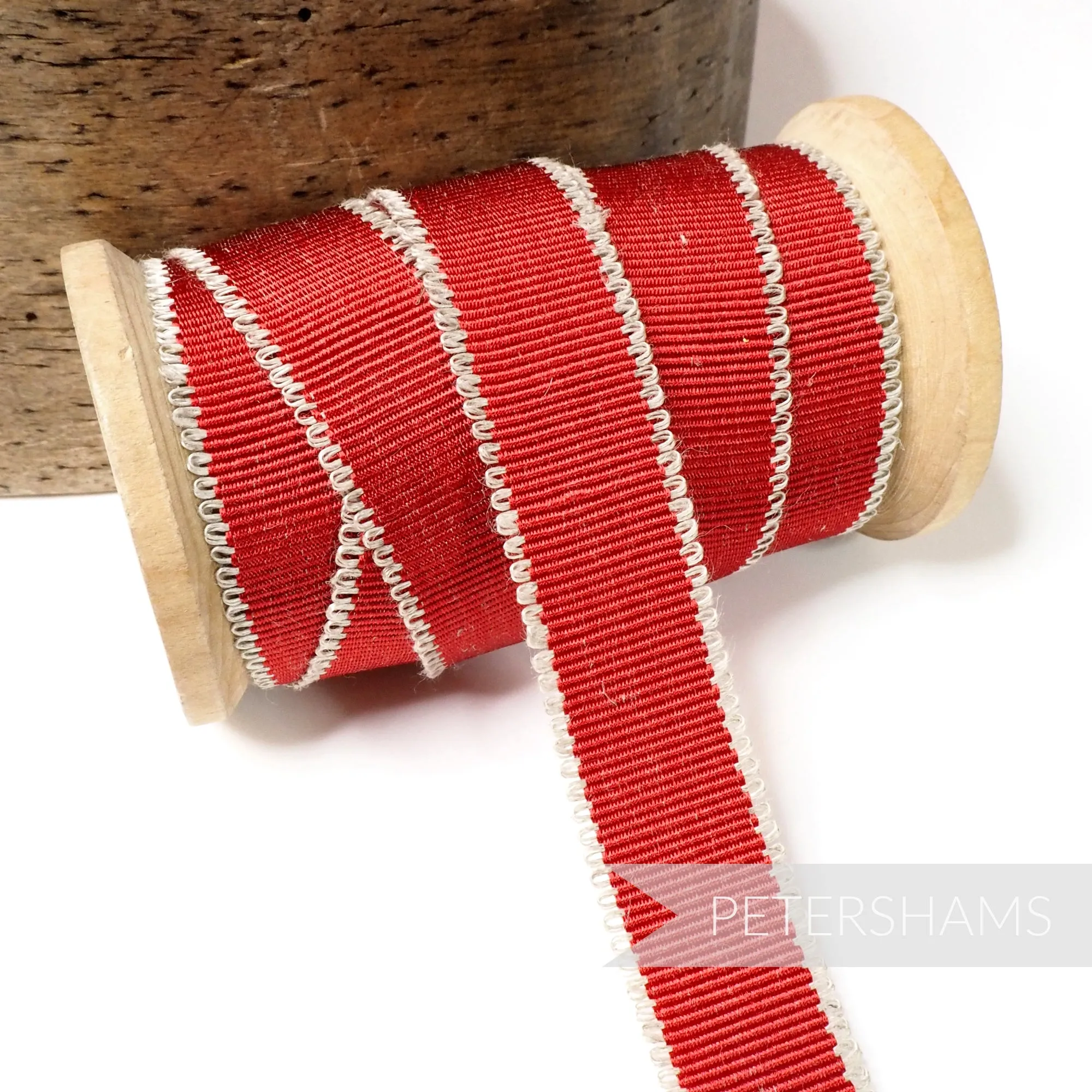 20mm Looped Linen Edge Millinery Petersham Hat Ribbon - 1m