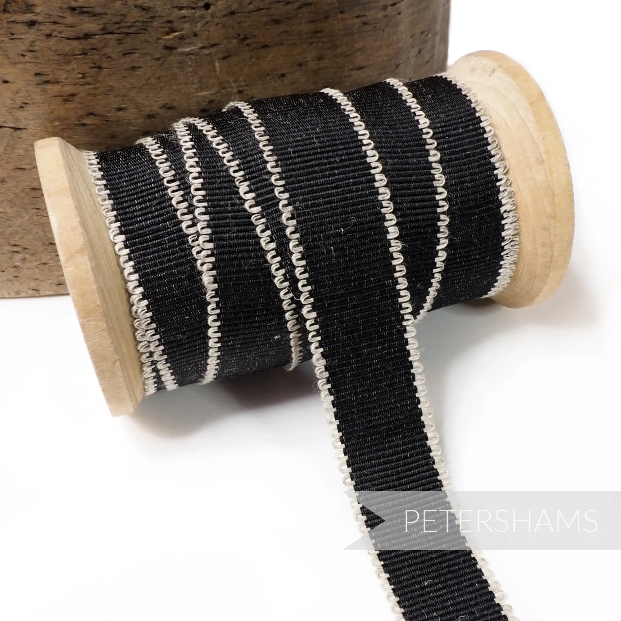 20mm Looped Linen Edge Millinery Petersham Hat Ribbon - 1m