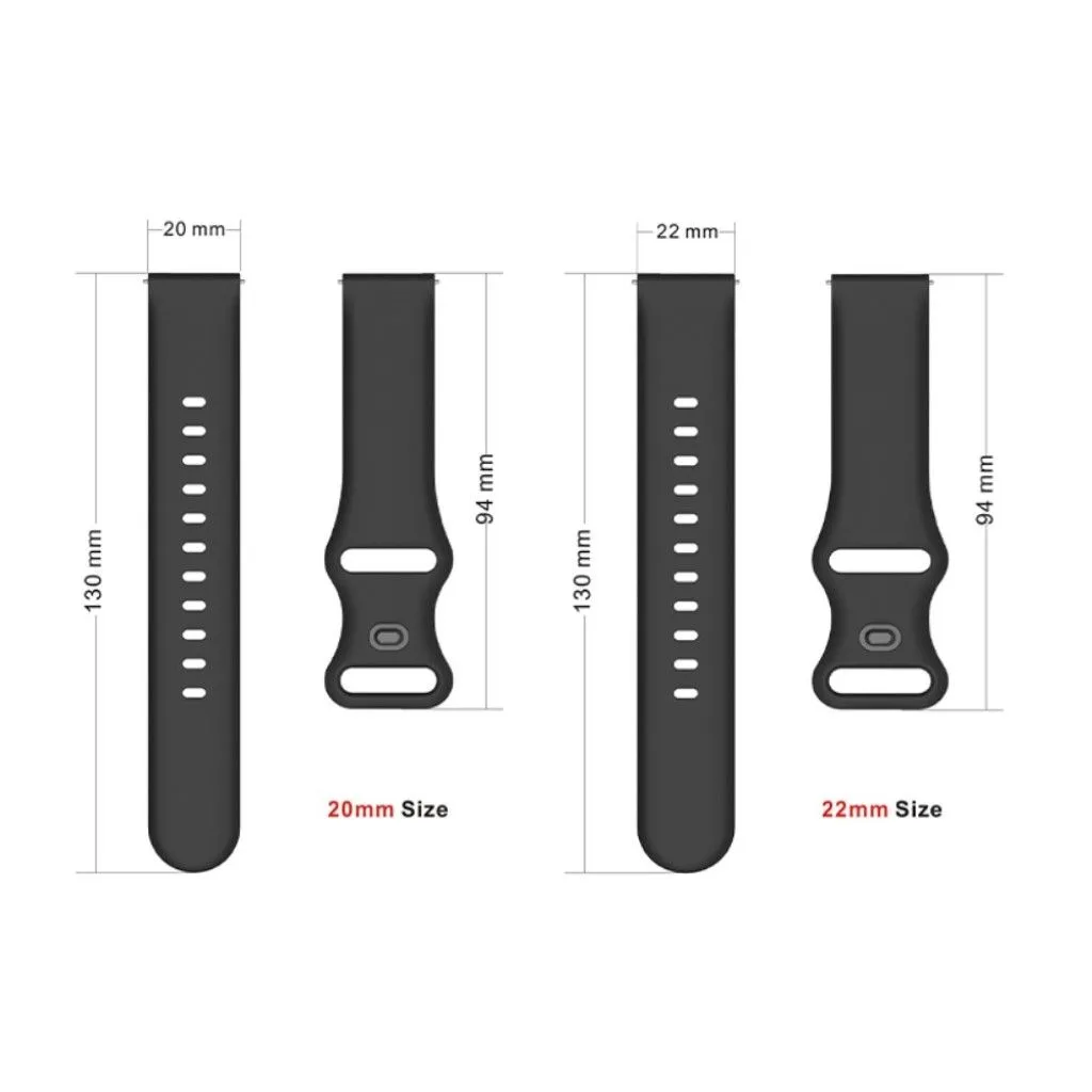 20mm Universal comfortable silicone watch strap - Red