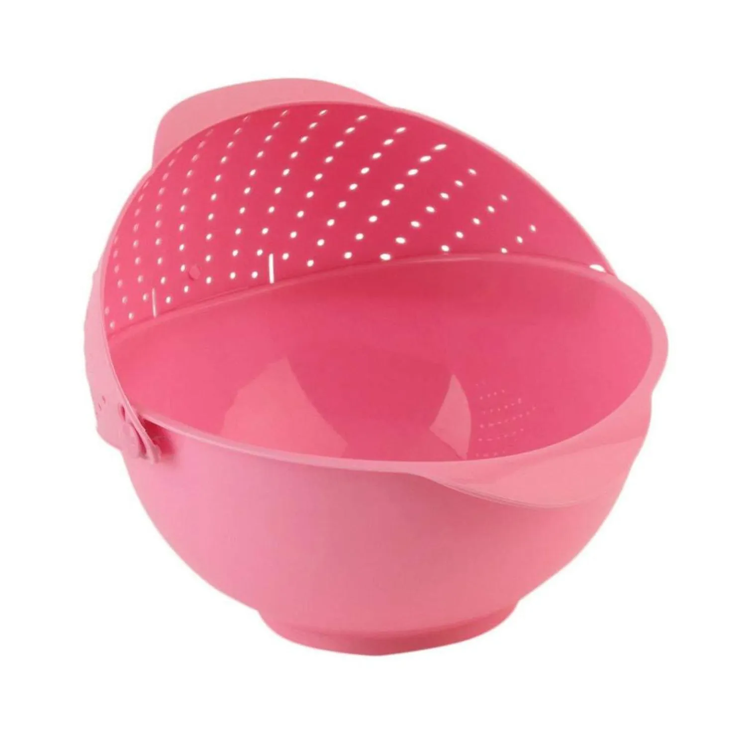 2145  Plastic Revolving Multi Functional Rice, Vegetable Fruit Wash Basket Bowl (Multi Colour)