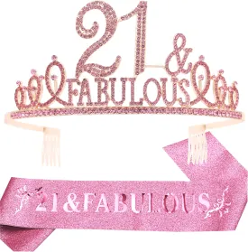 21st Birthday Gifts for Girls, 21st Birthday Tiara and Sash, 21st Birthday Decorations