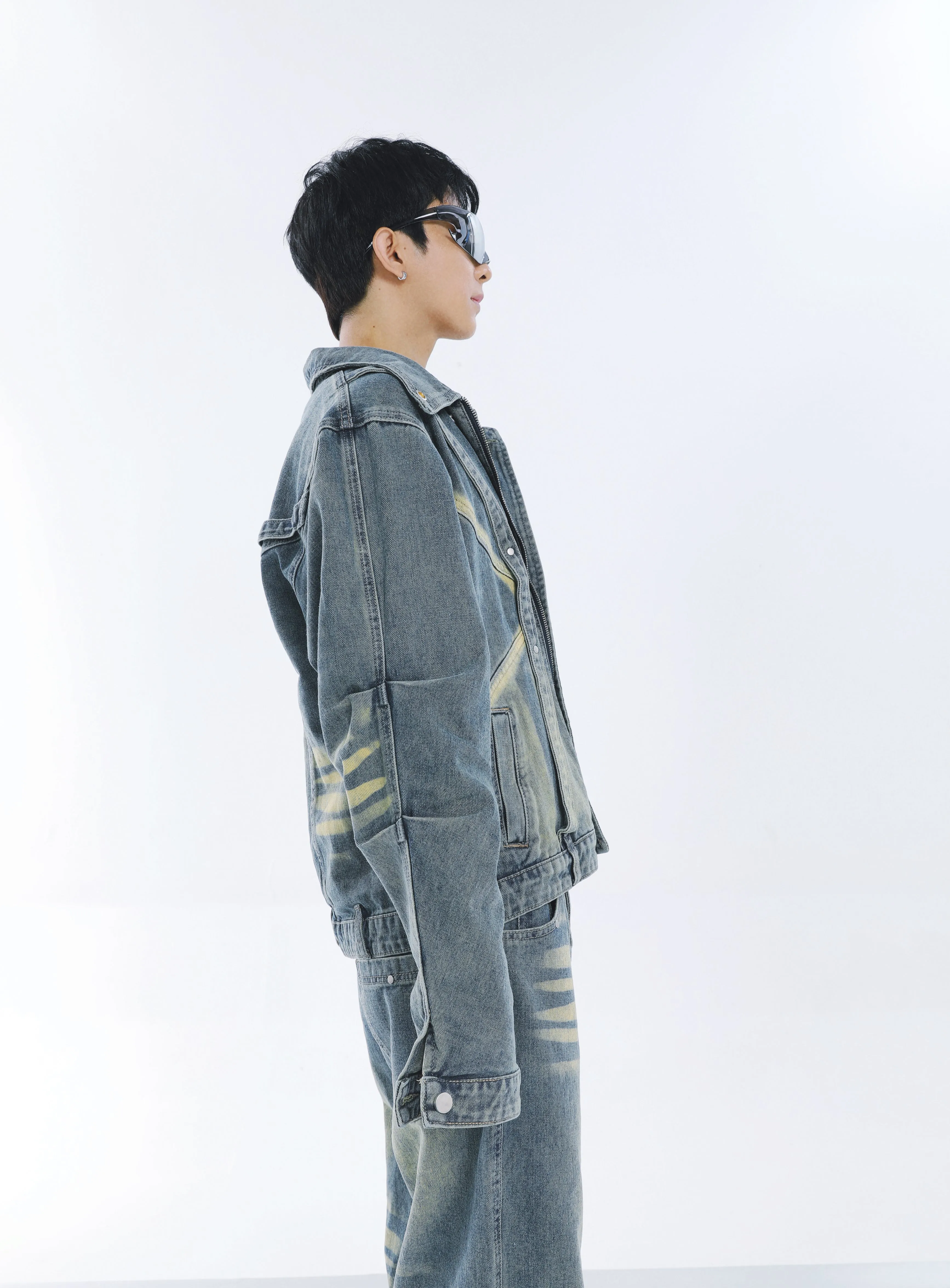 【23s September.】Vintage washed denim suit -M