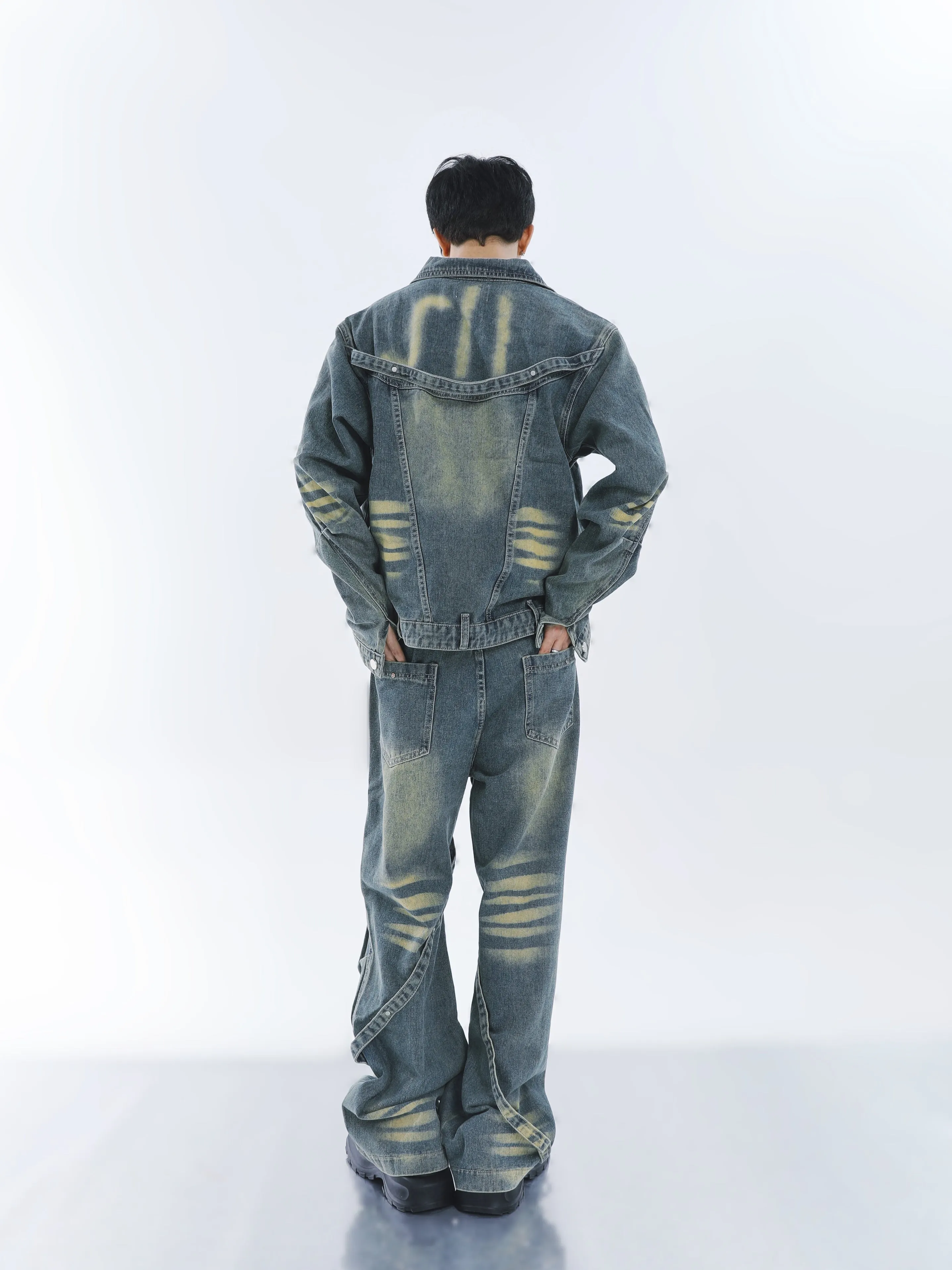 【23s September.】Vintage washed denim suit -M