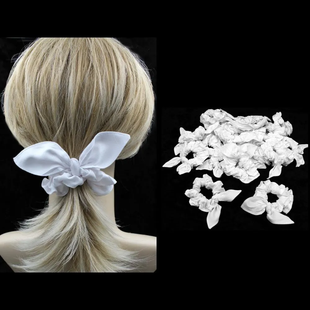 25 Premium White Big Bow Hair Scrunchies ($.69 each)