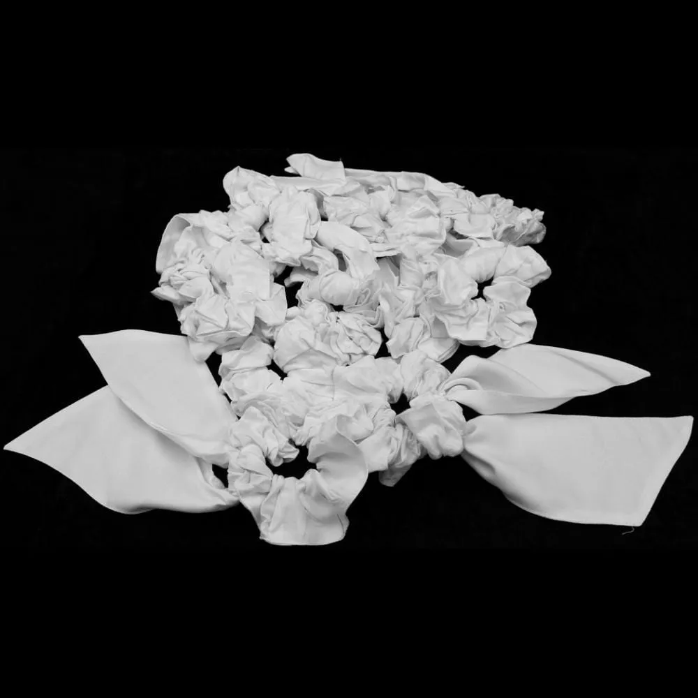 25 Premium White Pony Tail Hair Scrunchies ($1.56 each)