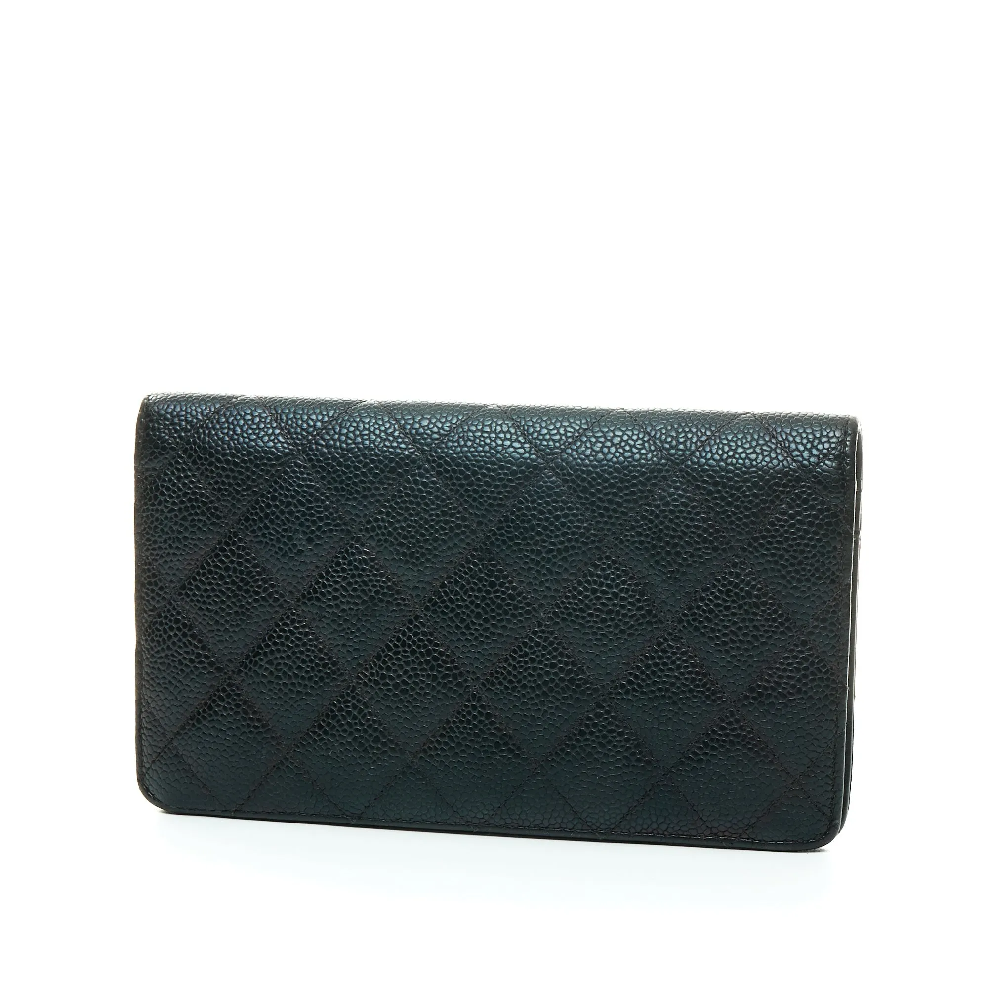 2.55 Reissue Black Wallet in Caviar Leather, Ruthenium hardware