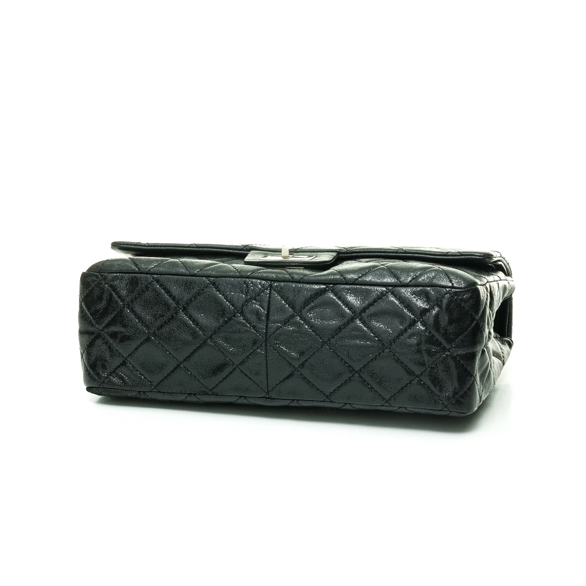 2.55 Reissue Large 227 Black Shoulder Bag in Lambskin, Silver hardware