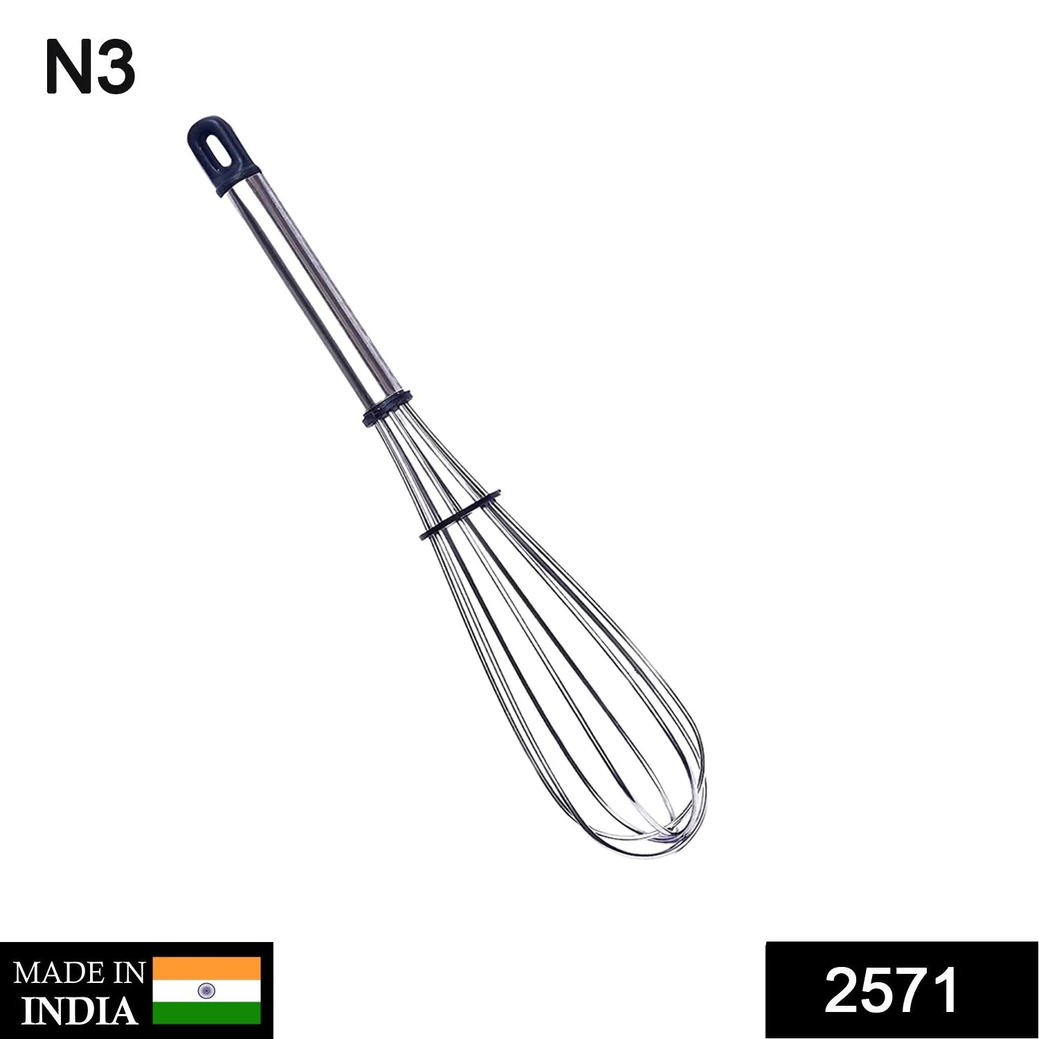 2571 Stainless Steel Wire Whisk,Balloon Whisk,Egg Frother, Milk & Egg Beater (10 inch)