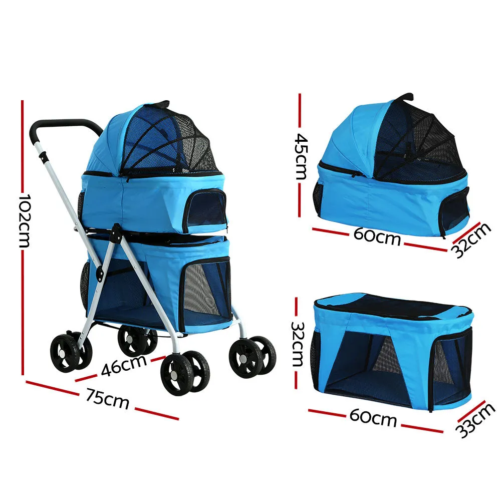 3-in-1 Foldable Pet Stroller with UV Protection - i.Pet