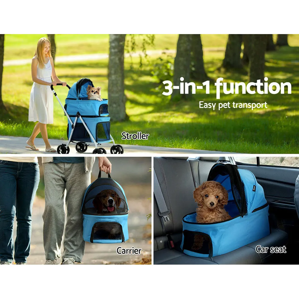 3-in-1 Foldable Pet Stroller with UV Protection - i.Pet