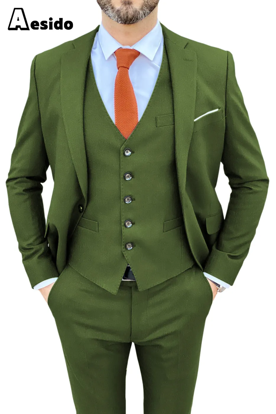 3 Piece Notch Lapel Business Suit For Men