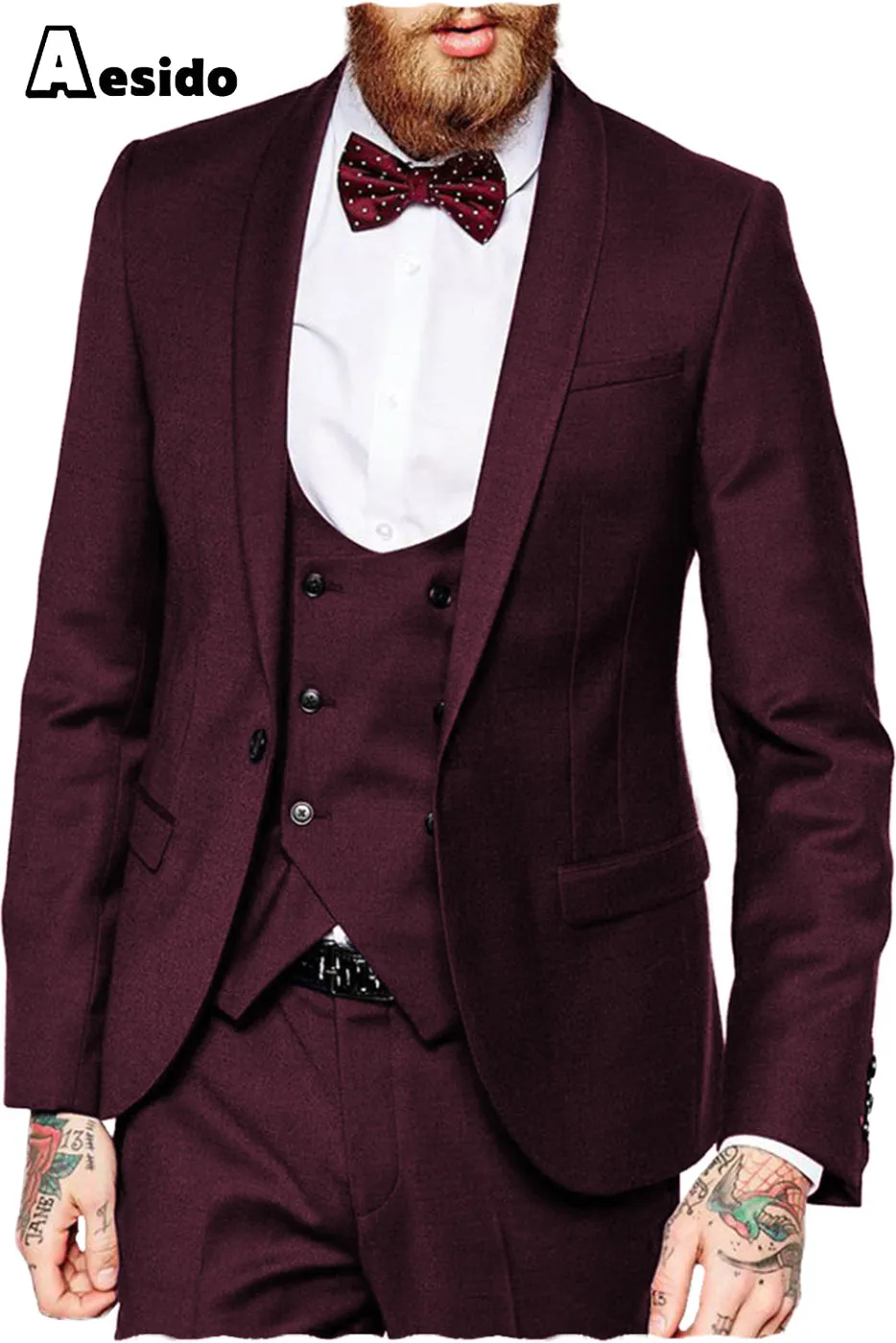 3 Pieces Notch Lapel Men's Suit（Blazer Vest Pants）