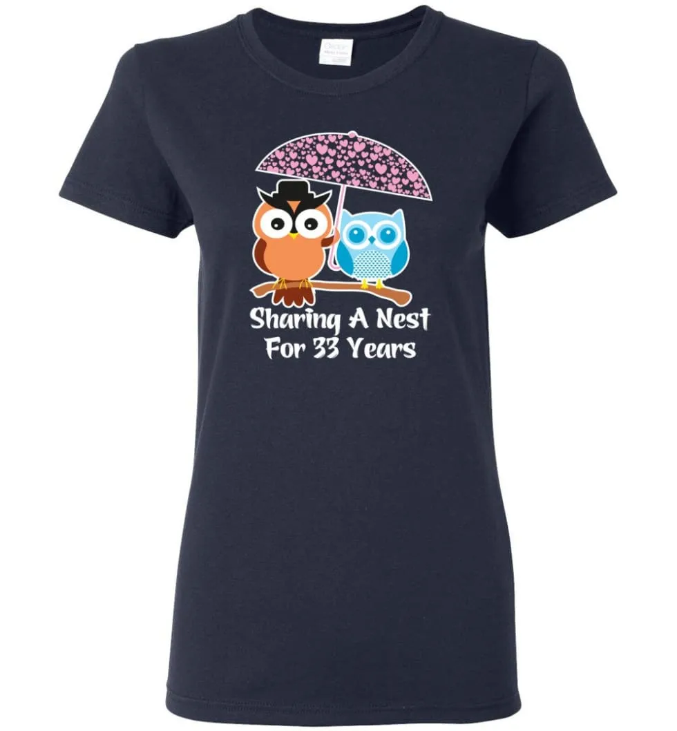 33 Years Wedding Anniversary Gifts Valentine's Day Women Tee