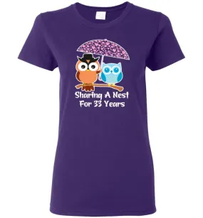 33 Years Wedding Anniversary Gifts Valentine's Day Women Tee