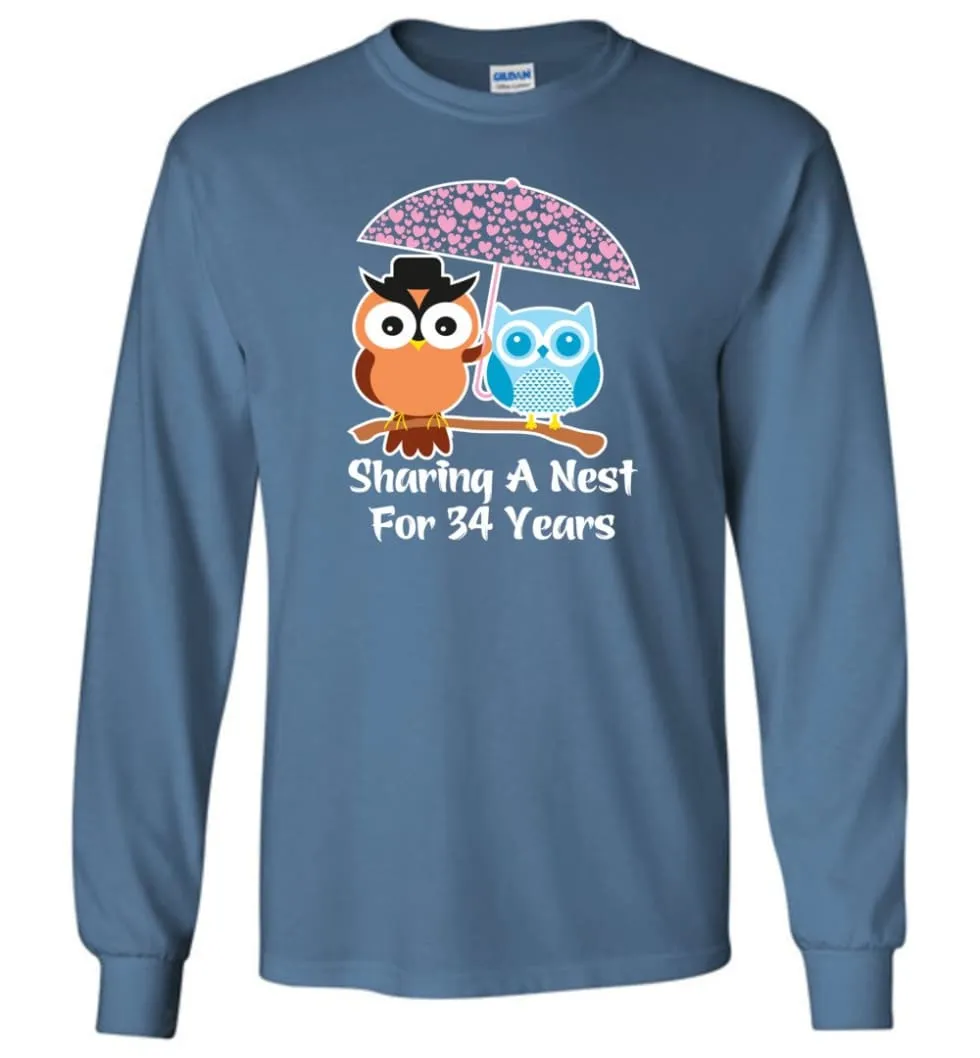 34 Years Wedding Anniversary Gifts Valentine's Day Long Sleeve T-Shirt