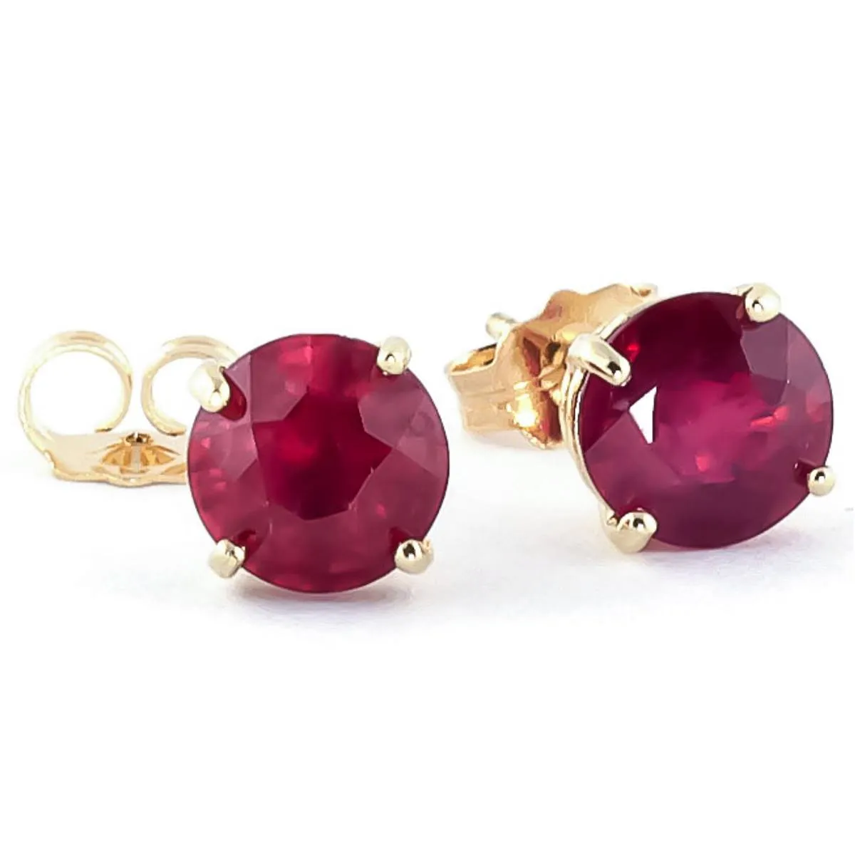 3.5  Carat 14K Solid Yellow Gold Sweet Countenance Ruby Earrings