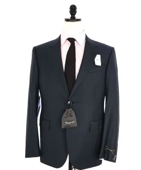 $3,695 ERMENEGILDO ZEGNA -"TROFEO" Navy Blue Birdseye Blazer - 42S