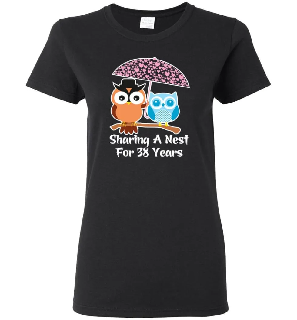 38 Years Wedding Anniversary Gifts Valentine's Day Women Tee