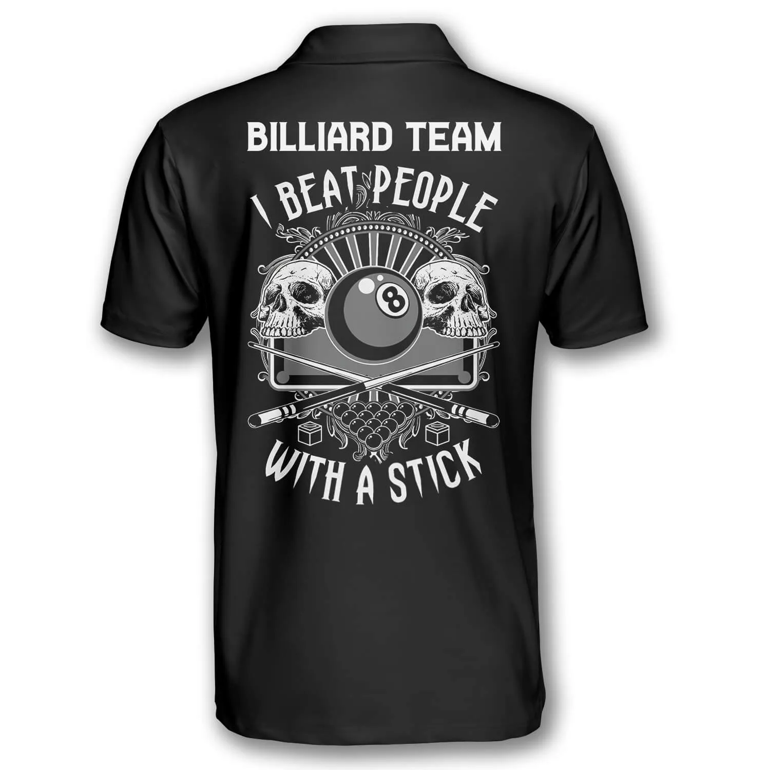 3D All Over Print Skull Addicted Custom Billiard Polo Shirts for Men, Skull 3D Shirt