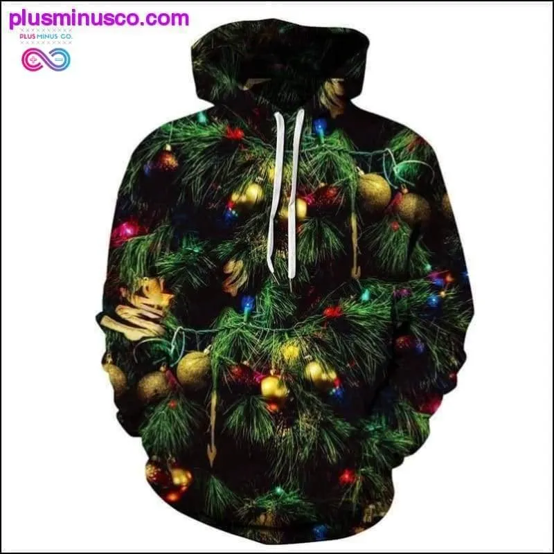 3D Christmas Tree Hoodie Men Women Sweatshirt Christmas Ball