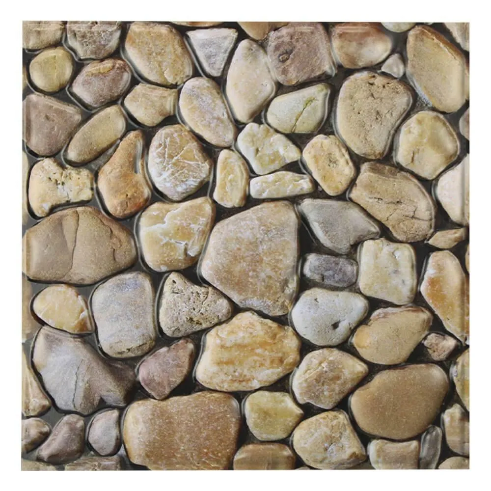 3D Cobblestone Peel and Stick Wall Tile