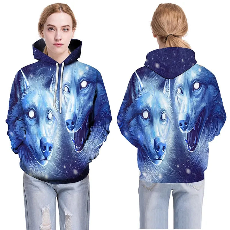 3D Hoodies Men Couple Wolf printed Hoodie Animal Hoody Sweatshirt Casual Tracksuit Pullover Jacket Autumn