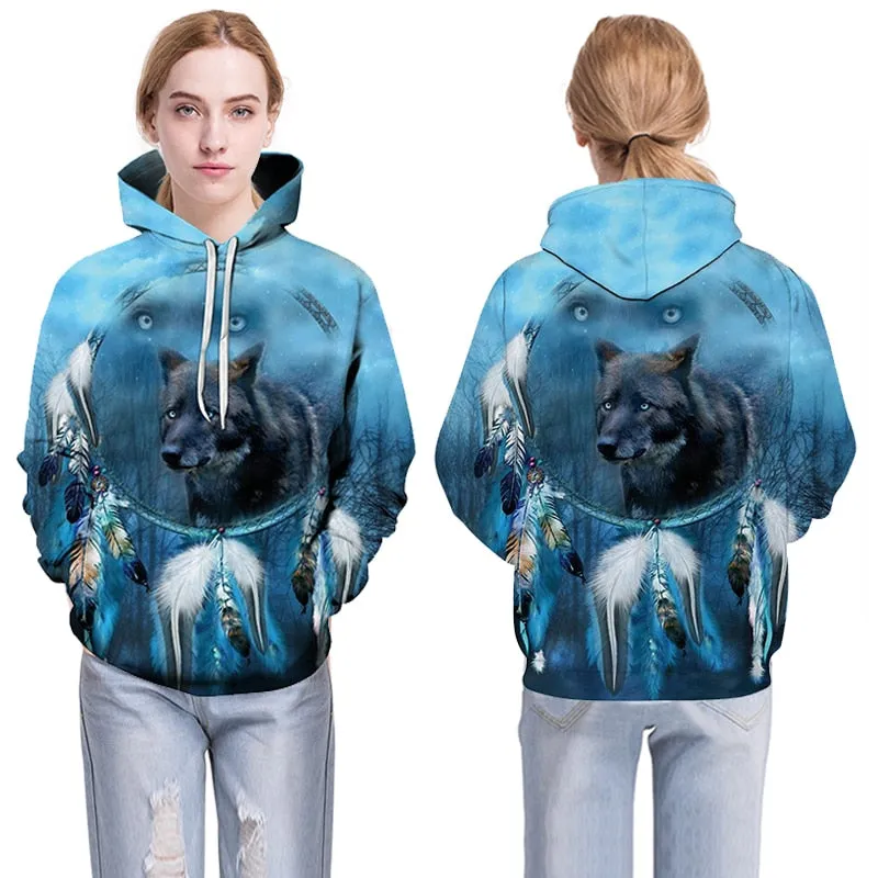 3D Hoodies Men Couple Wolf printed Hoodie Animal Hoody Sweatshirt Casual Tracksuit Pullover Jacket Autumn