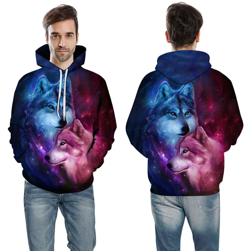 3D Hoodies Men Couple Wolf printed Hoodie Animal Hoody Sweatshirt Casual Tracksuit Pullover Jacket Autumn