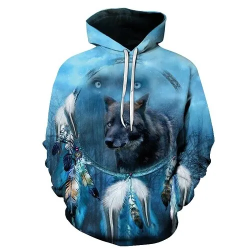 3D Hoodies Men Couple Wolf printed Hoodie Animal Hoody Sweatshirt Casual Tracksuit Pullover Jacket Autumn