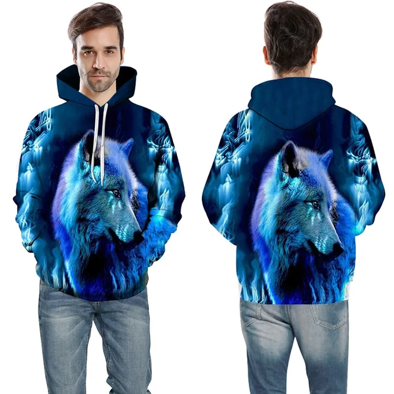 3D Hoodies Men Couple Wolf printed Hoodie Animal Hoody Sweatshirt Casual Tracksuit Pullover Jacket Autumn