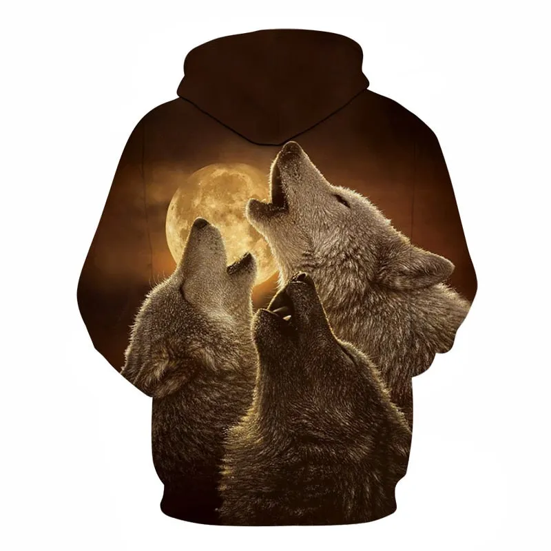 3D Hoodies Men Couple Wolf printed Hoodie Animal Hoody Sweatshirt Casual Tracksuit Pullover Jacket Autumn