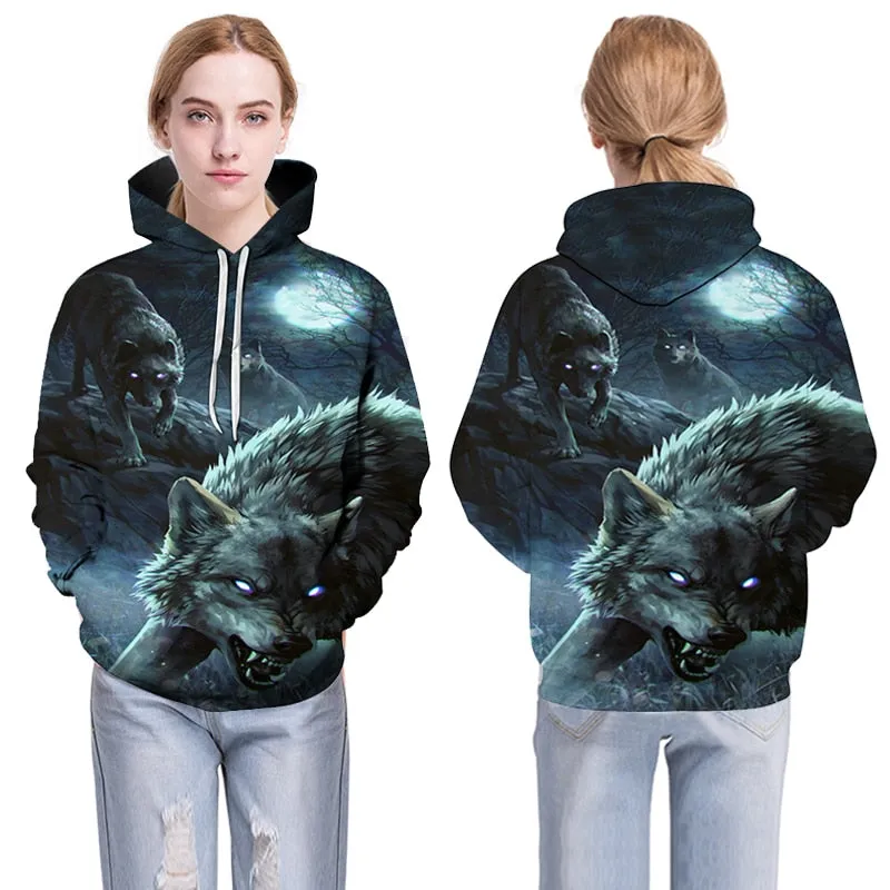 3D Hoodies Men Couple Wolf printed Hoodie Animal Hoody Sweatshirt Casual Tracksuit Pullover Jacket Autumn