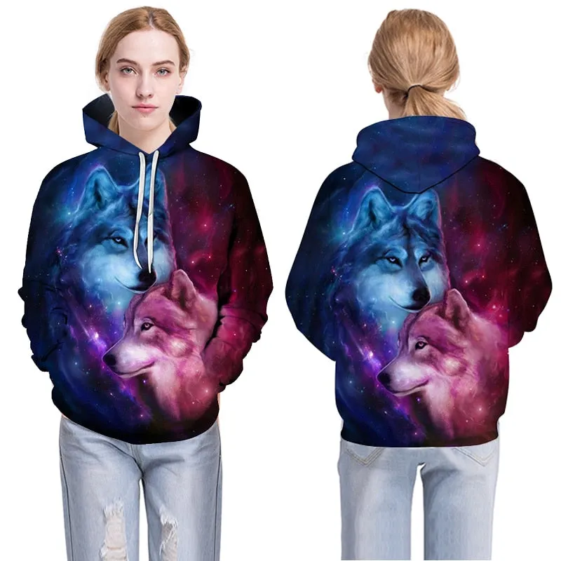 3D Hoodies Men Couple Wolf printed Hoodie Animal Hoody Sweatshirt Casual Tracksuit Pullover Jacket Autumn