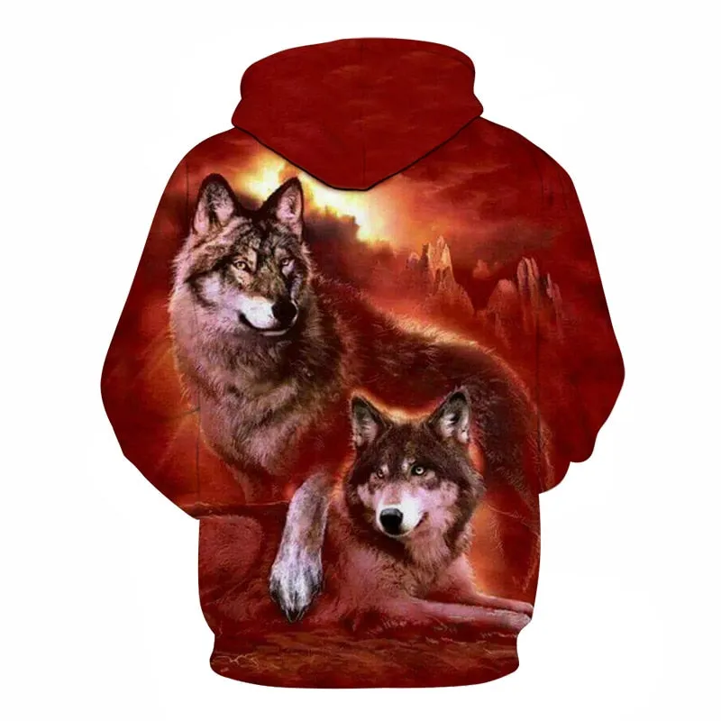 3D Hoodies Men Couple Wolf printed Hoodie Animal Hoody Sweatshirt Casual Tracksuit Pullover Jacket Autumn