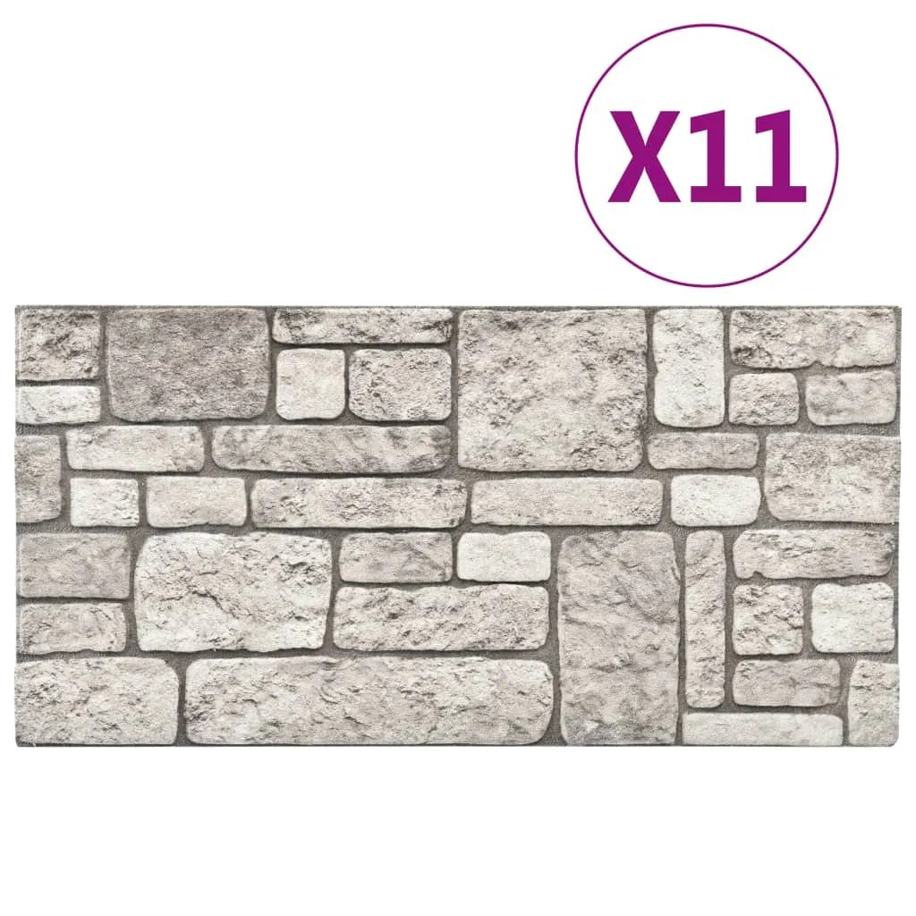 3D Wall Panels with Grey Brick Design 11 pcs EPS