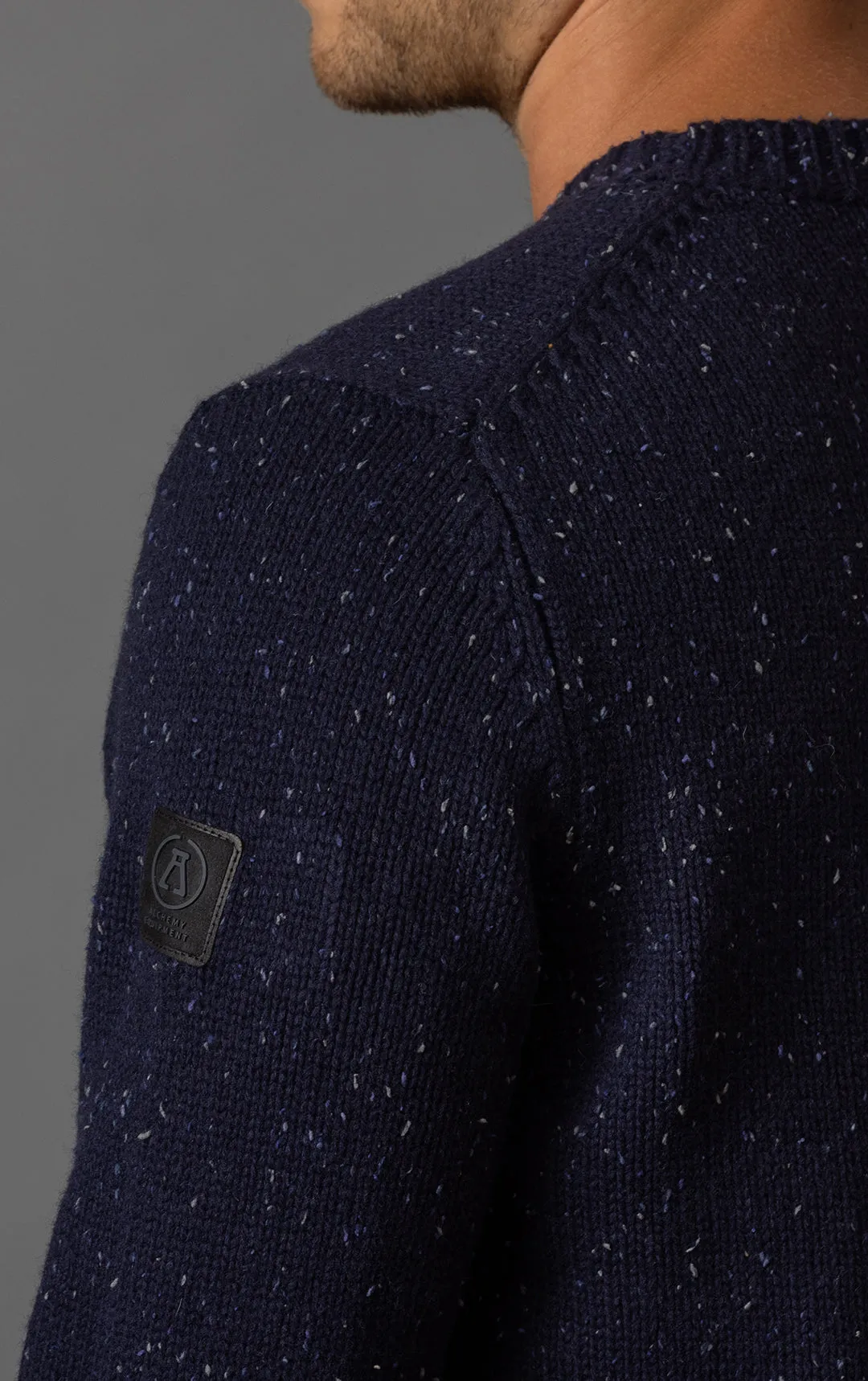 3GG LAMBSWOOL TWEED CREW - CLEARANCE