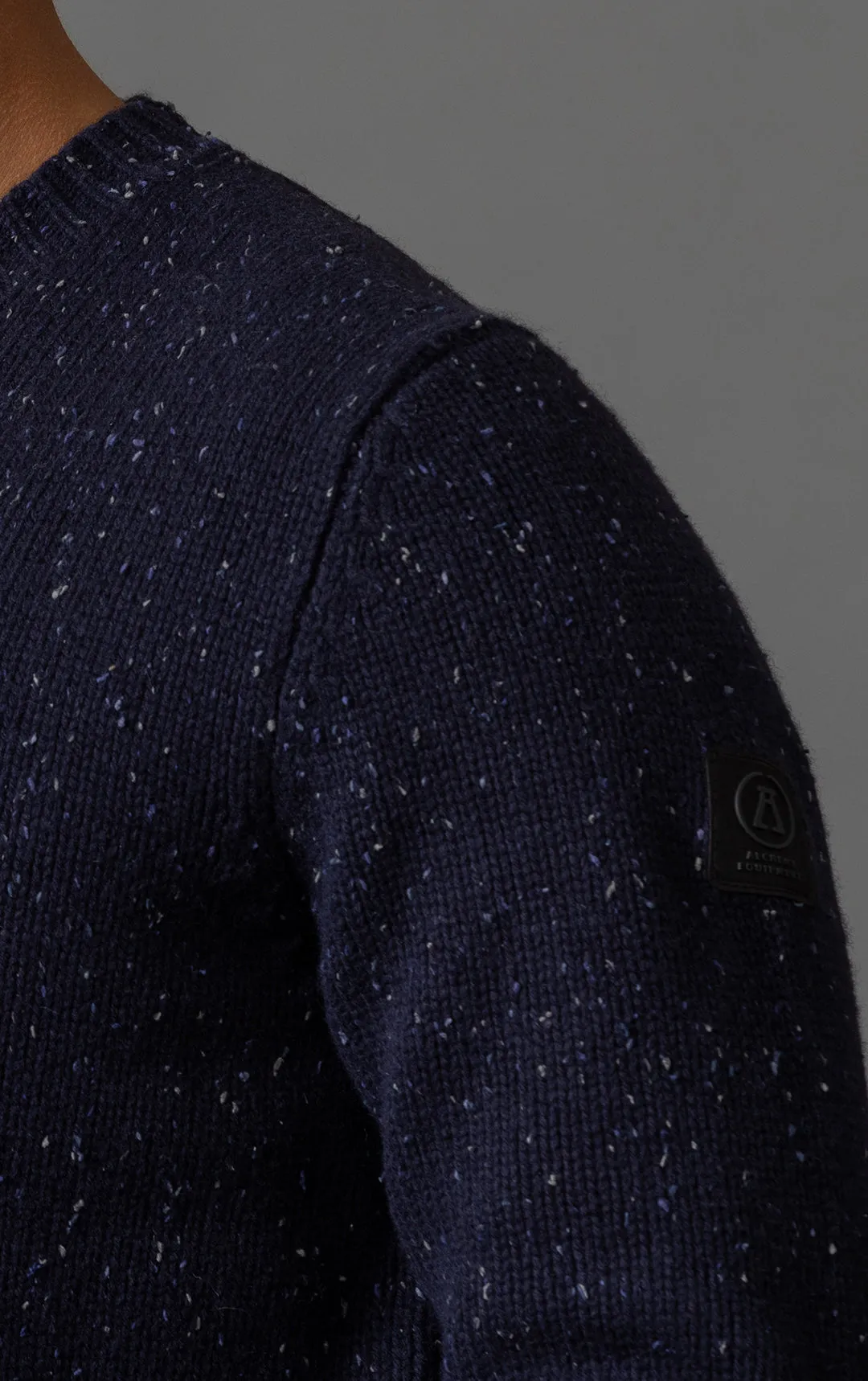 3GG LAMBSWOOL TWEED CREW - CLEARANCE