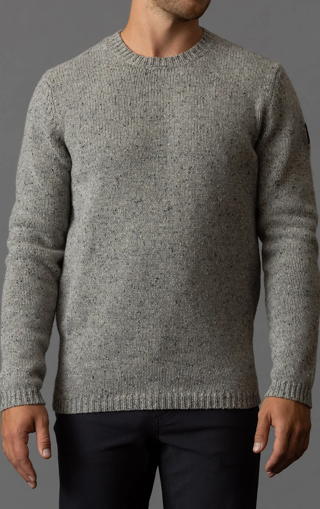 3GG LAMBSWOOL TWEED CREW - CLEARANCE