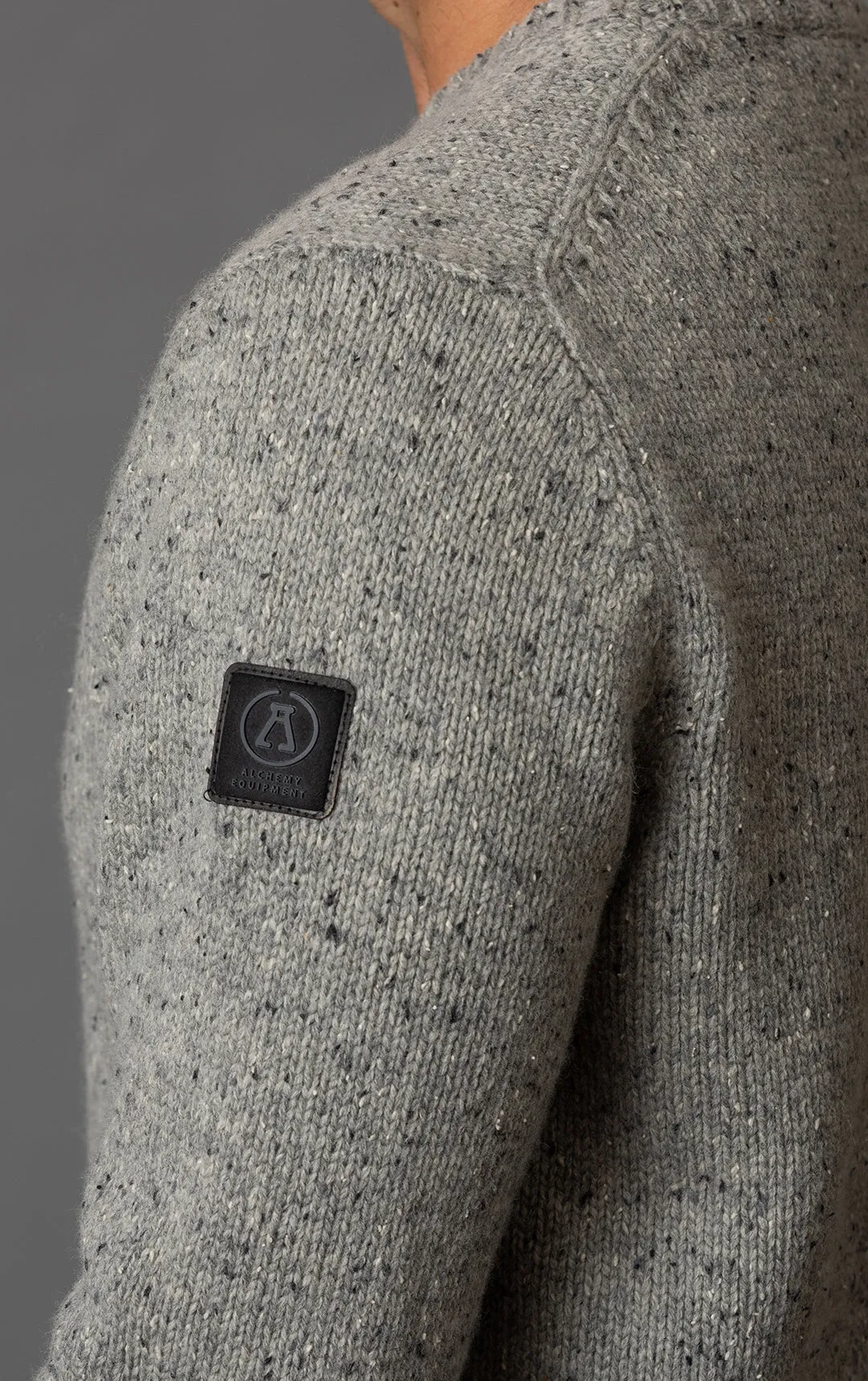 3GG LAMBSWOOL TWEED CREW - CLEARANCE