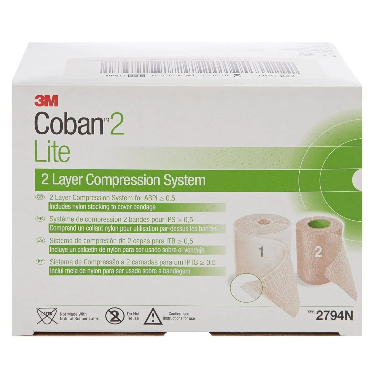 3M™ Coban™ Compression System, 2-Layer Lite, Latex-Free, Tan