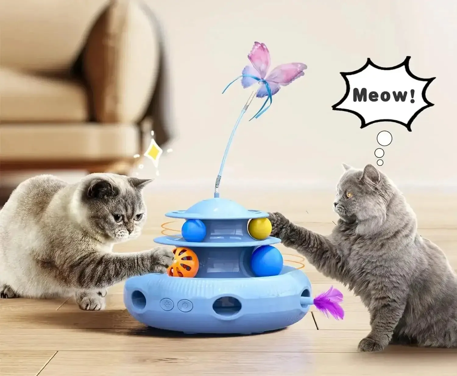 4-in-1 Interactive Cat Toy - Endless Fun