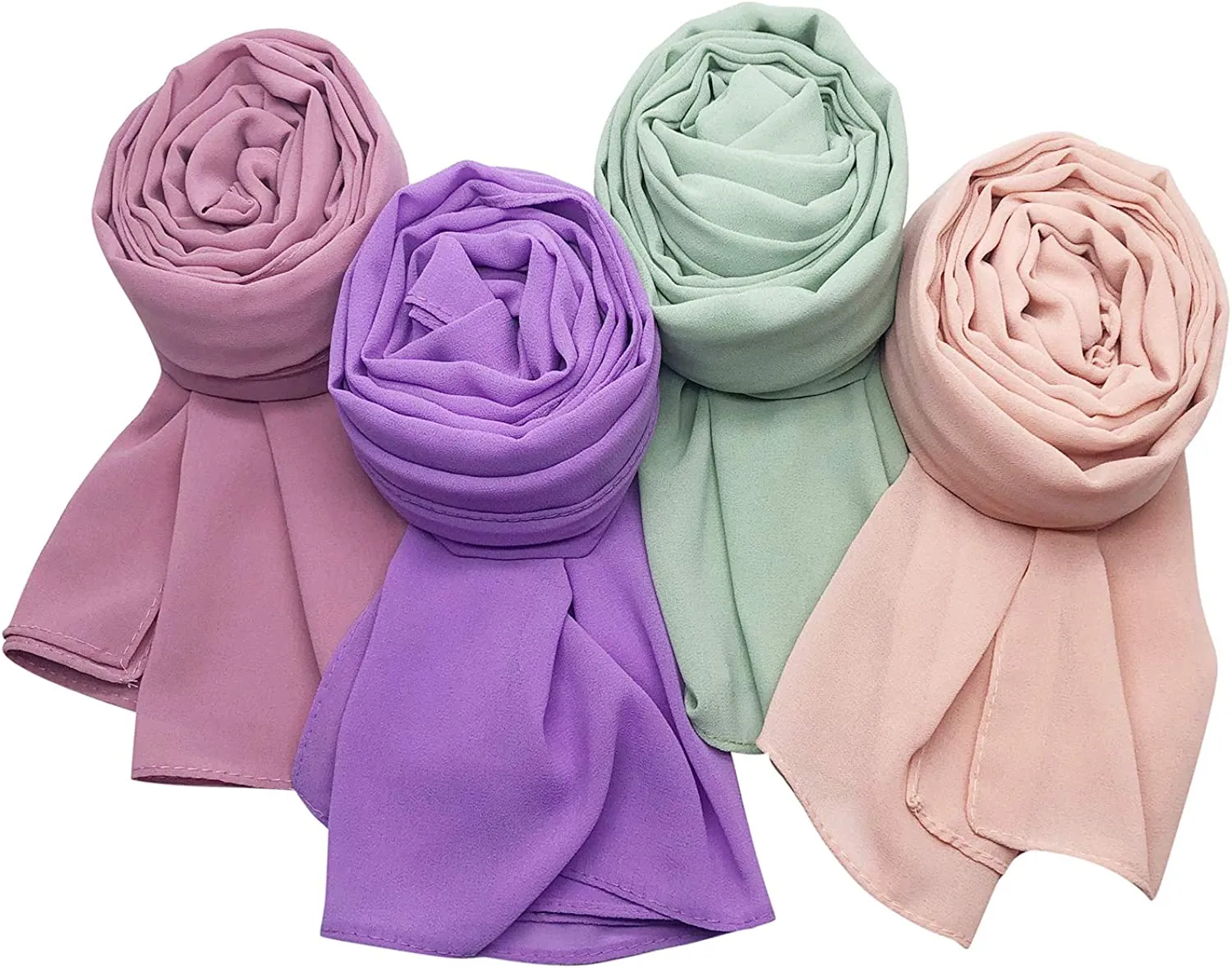 4 Pack Women's Soft Chiffon Scarves