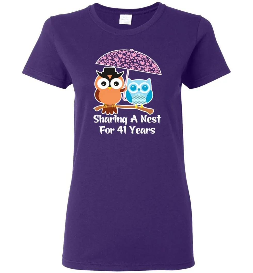 41 Years Wedding Anniversary Gifts Valentine's Day Women Tee