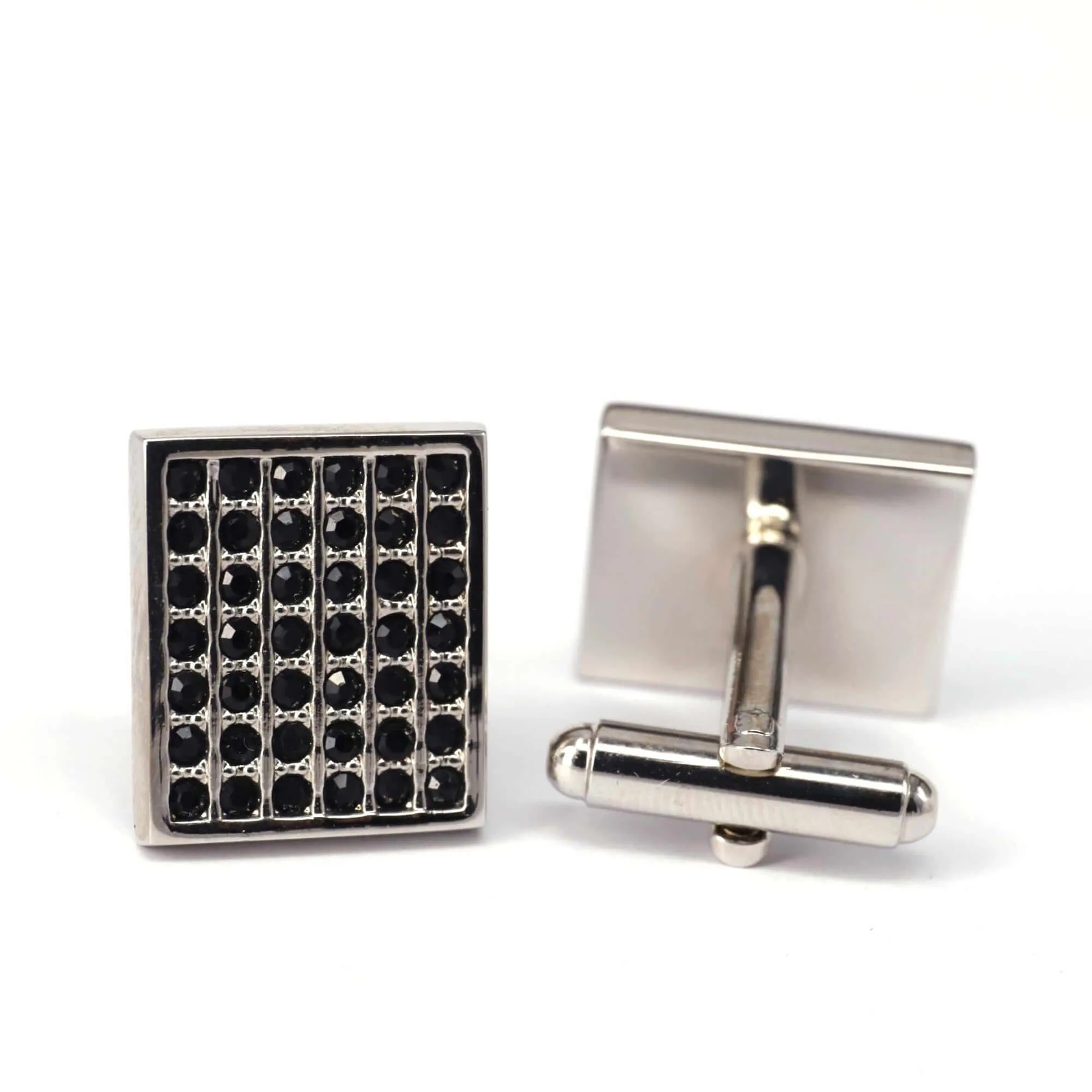 42 Black Check Crystals Cufflinks (Online Exclusive)